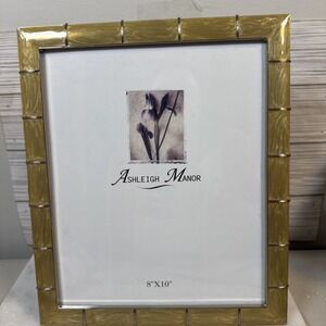 Ashleigh Manor Photo Picture Frame Pearlized Gold Enamel on Metal 8"x10"